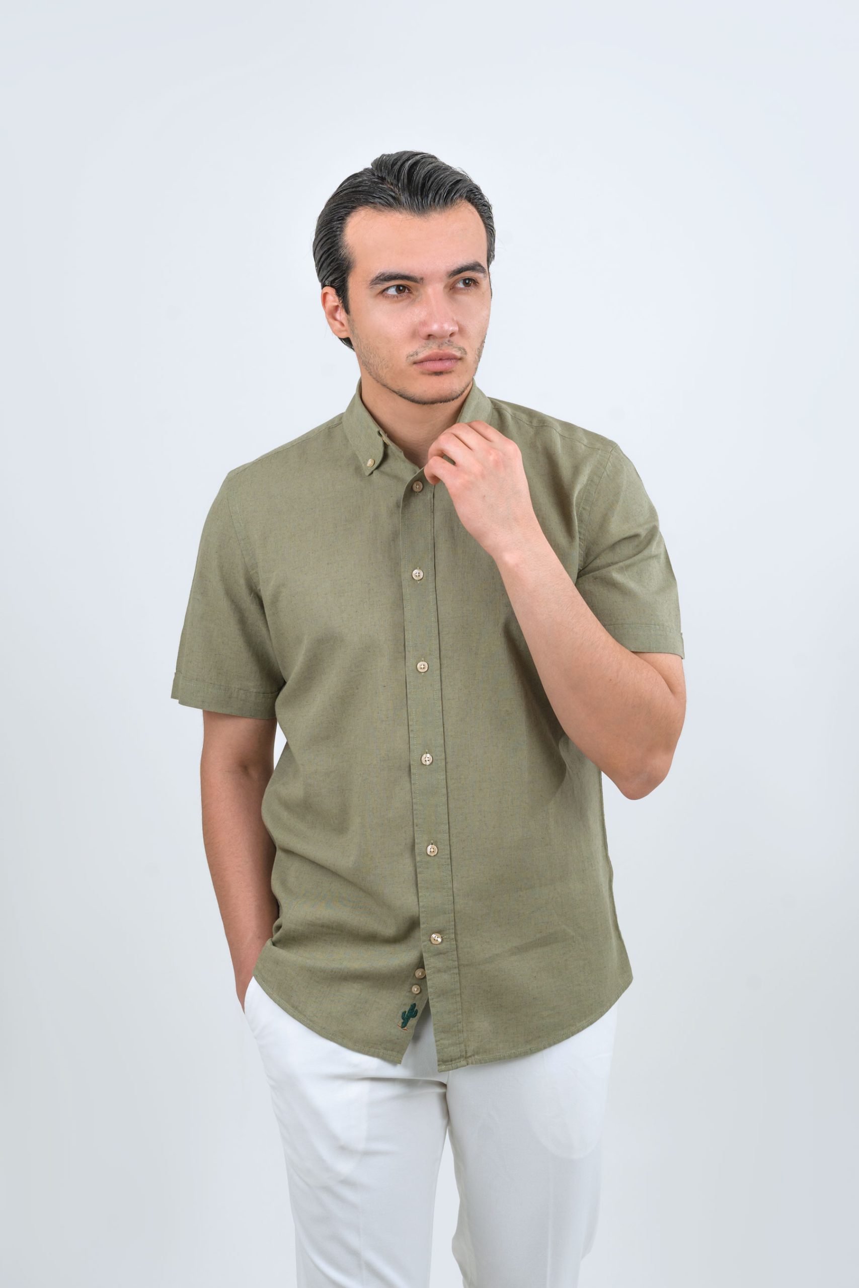 linen-shirts-geomat-sedri (1) پیراهن لینن آستین کوتاه سدری 1091 - Image 1