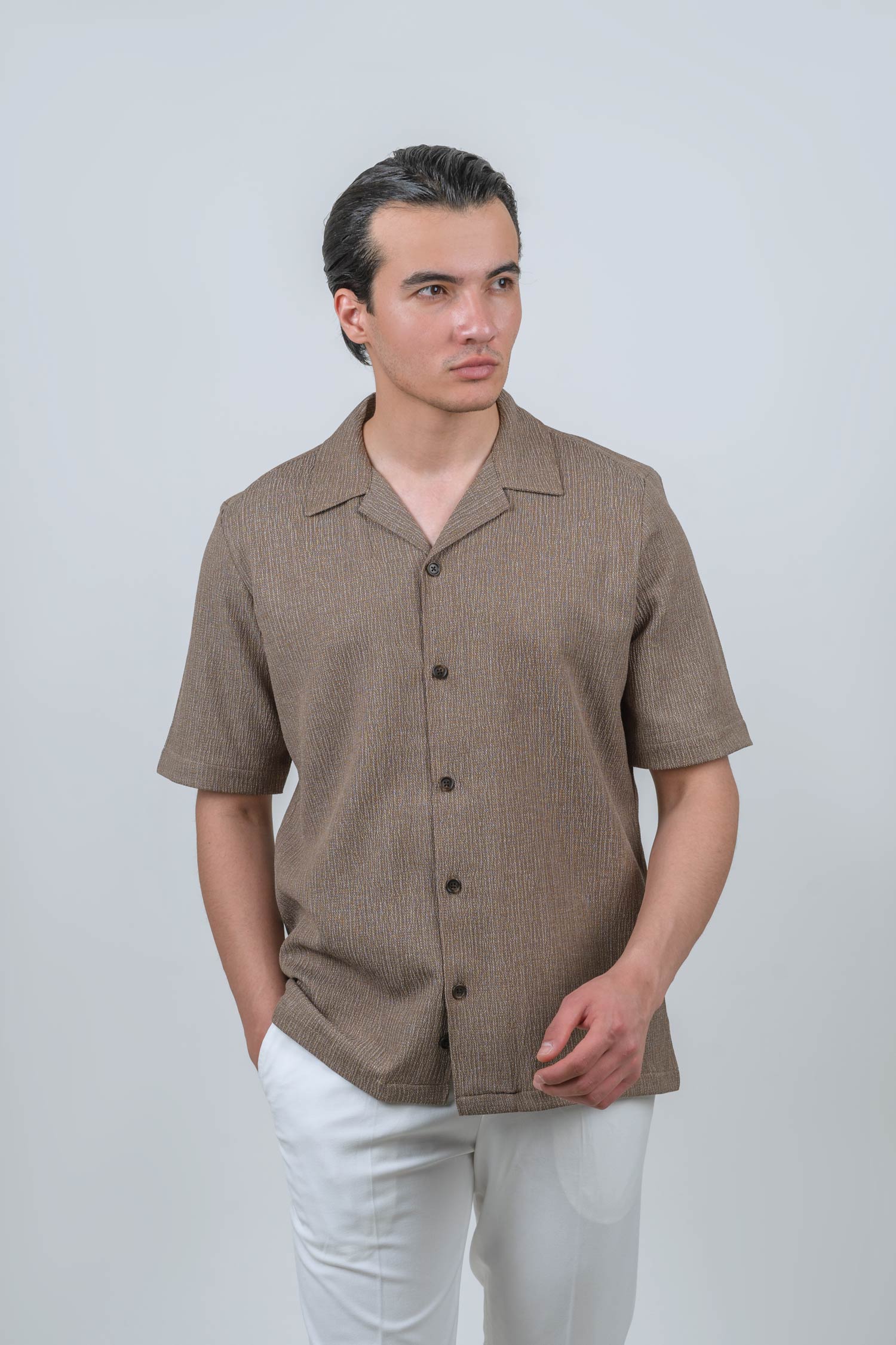 linen-shirts-nescafe (1) پیراهن لینن کتان یقه انگلیسی نسکافه ای 1093 - Image 1